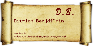 Ditrich Benjámin névjegykártya